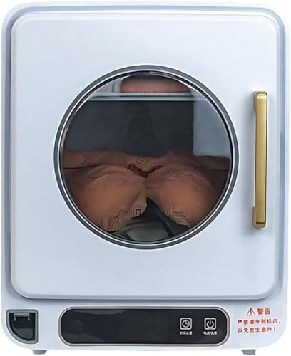Mini sèche-linge électrique, 120 W, compact et à évacuation, avec écran LCD, bac de récupération d'eau indépendant et fenêtre de visualisation, idéal for la maison(White)