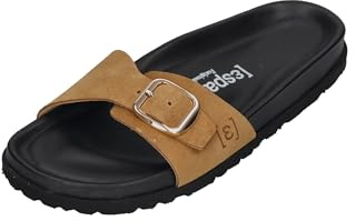 Espadrij L'ORIGINALE Damen Pantolette SOLEA VELOUR tan clair, Größe:41 EU
