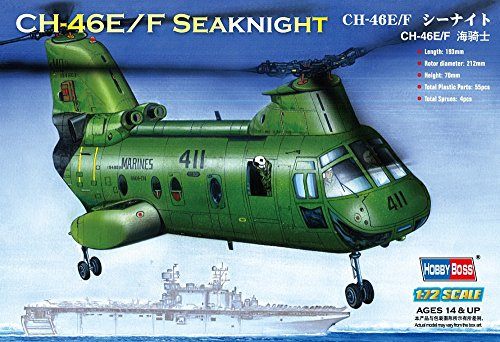 Hobbyboss 1:72 Scale American CH-46F Sea Knight Assembly Authentic Kit, 19.3 x 21.2 x 7 cm