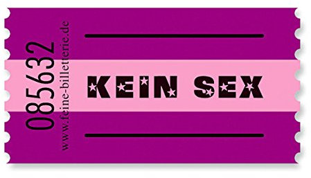 corpus delicti :: KEIN SEX – 100 Stück Wertmarken fürs Leben von der Rolle – ein Bon für alle Fälle