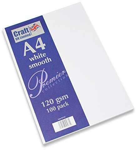 Craft UK W125, weißes Papier, A4, 120 g/m², 100 Blatt.