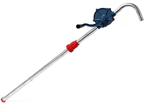 Wiltec Pompa manuale per travaso gasolio in alluminio 22 l/min Pompa rotativa per fusti raccordo G2