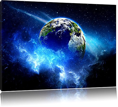 Pixxprint Planet Erde, Größe: 60x40cm, Leinwandbild, fertig gespannt, Wandbild, Dekoration, Kunstdruck, kein Poster