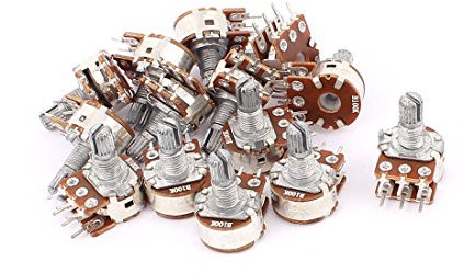 sourcingmap® 14Stk B Typ 100k ohm Doppel Lineare 6 Terminal 15mm Schaft Potentiometer de