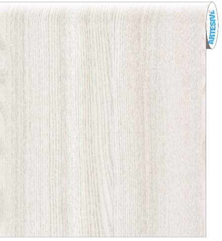 ARTESIVE WD-001 Rovere Bianco Opaco larg. 122 cm AL METRO LINEARE - Pellicola Adesiva in vinile effetto legno per interni per rinnovare mobili, porte e oggetti di casa
