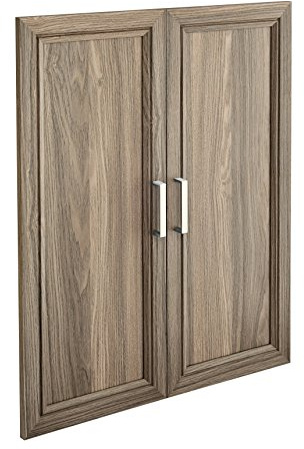ClosetMaid SuiteSymphony Wood Closet Set, Add On Accessory Shaker Style, For Storage, Clothes, Units, Natural Gray/Satin Nickel, 25 Door Pair