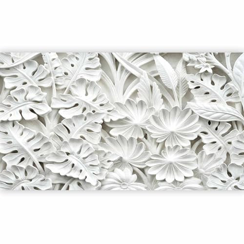 murando - Fototapete XXL Blätter 500x280 cm - Foto Tapete Schlafzimmer Wohnzimmer Moderne Vliestapete XXL Wandtapete Motivtapeten Bildtapete 3d Effekt Wand Dekoration - Blumen weiß f-B-0058-a-a