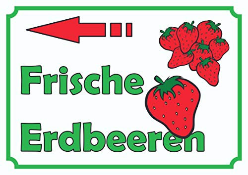 HB-Druck Verkaufsschild Schild Erdbeeren Links A1 (594x841mm)