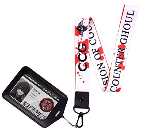Schlüsselband Schlüsselanhänger für Tokyo Ghoul mit Juzo Suzuya CCG ID Karte im Ausweishalter Juuzou Anime (Suzuya)