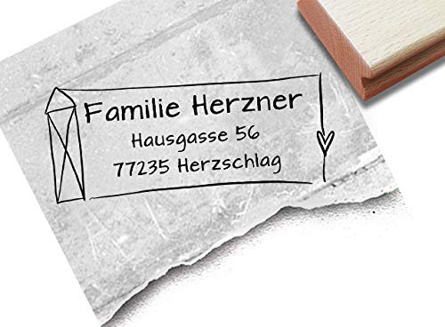 Stempel Individueller Adressstempel HAUS vom Nikolaus - Familienstempel personalisiert Name Adresse Häuschen, Geschenk für Familie - zAcheR-fineT