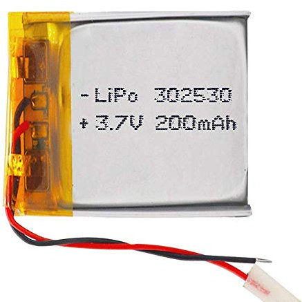 Batterie 302530 LiPo 3.7V 200mAh 0.74Wh 1S 5C Liter Energy Battery pour l'électronique Rechargeable Téléphone Portable Smartwatch GPS - Ne Convient Pas à la Radiocommande 32x25x4mm (200mAh|302530)