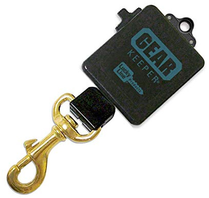 Lucky Line Ultra High Force Gear Keeper, Schlüsselaufroller in Industriestärke, Lieferung mit vermessingtem Bolzenverschluss, 71,1 cm Kevlar-Kordel, Slip-on-Gürtelhalterung, 1 Stück pro Packung