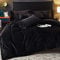 Omela Warm Fleece Winter Bettwäsche 135x200 Schwarz Cashmere Touch Plüsch Bettbezug mit Kopfkissenbezug 80x80 cm 2 Teilig Flauschig Coral Fleece Microfaser Winterbettwäsche Set Reißverschluss
