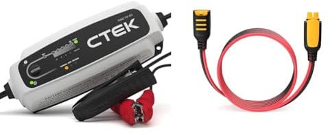 CTEK CT5 Time to Go - Vollautomatisches Batterieladegerät mit Coutdown-Display 12V, 5 Amp - EU Stecker & Connect 2.5M Extension: Verlängern Sie die Reichweite Ladegeräts