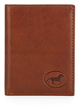 Mini Portafoglio Uomo Porta Carte di Credito, Sei Scomparti e Tasca per Banconote, in Vera Pelle, Made in Italy, Portafoglio Uomo Piccolo Colore Cuoio