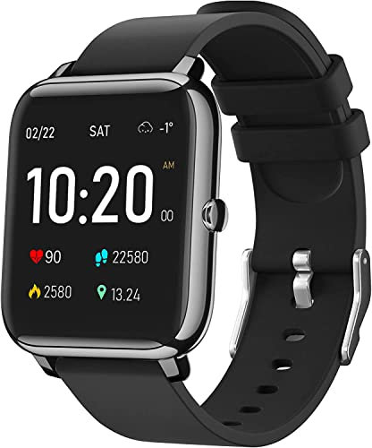 IDEALROYAL Smartwatch für Herren und Damen, Smartwatch, Sportuhr, Schrittzähler, Schlafmonitor, Pulsuhr, wasserdicht, für iOS Android, 1,4 Zoll (3,6 cm)