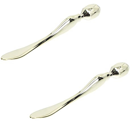 Lurrose 2Pcs Gesicht Creme Löffel Metall Make- Up Spachtel Schönheit Massage Scoop Auge Löffel für Gesichts Kosmetische Gesicht Goldene