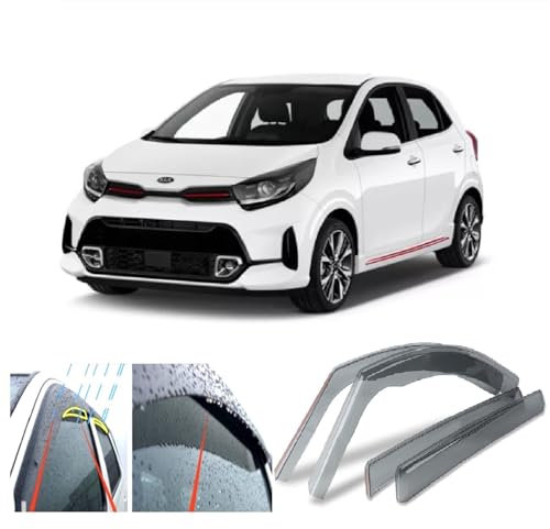AC WOW 4 x Windabweiser für Kia Picanto 2017 2018 2019 2020 2021 2022 2023 2024 2025