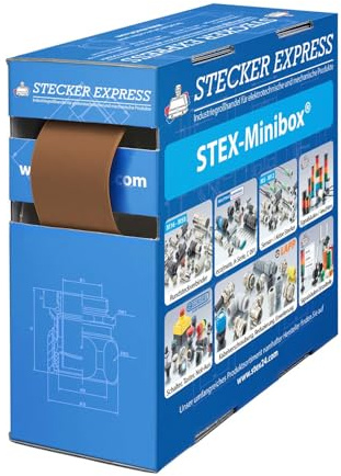 STEX24 Schrumpfschlauch 2:1, Minibox mit 2,8m, braun 25,4/12,7mm, 1 Zoll, WSB2 Schrumpftemperatur mind. 70°C, vollständig bei mind. 100°C - 1 Stück