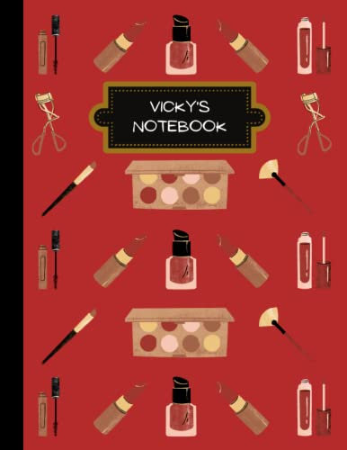 Vicky's Notebook: Cute Personalised Makeup Inspired Lined Journal