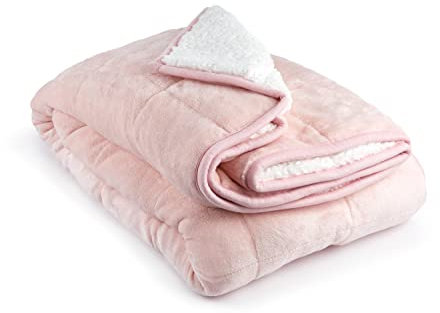 Emma Barclay Couverture lestée Sherpa Rose pâle - 127 x 152 cm