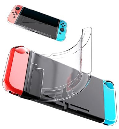 Bealuffe Hülle für Switch Schutzhülle für Switch Transparent TPU Hülle Case for Joy Con Griff Klar Cover für Joycon and für Switch Konsole