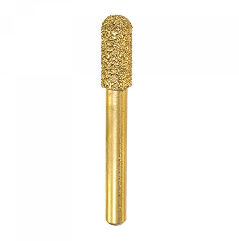 sourcing map Diamond Mounted Point 8mm Brazed Grinder Round Head 6mm Shank Grinding Rotary Bit Marble Stone Carving Tool