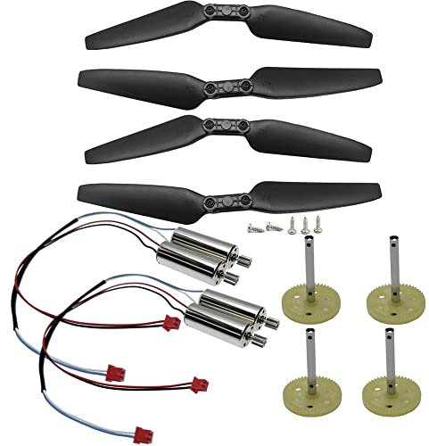 APEFIT Zubehör für Drohnen RC Quadcopter Ersatzteile for S162 JD-22S JD22S E520 E520S GPS Drohnenzubehör Zahnräder Propeller Blades Guards Motor austauschbar (Color : Motor Blades Gears)