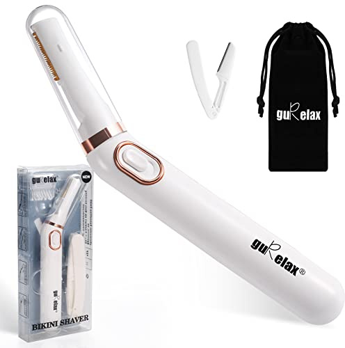 Haarentferner für Damen, über USB wiederaufladbar, schmerzfreie Haarentfernung, wasserdichter Rasierer mit LED-Licht für Pfirsich-Flockzz, feines Haar, Kinn, Wange (Weiß Bikini-Rasierer)
