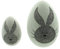 FRANK FLECHTWAREN Ei Hase Osterei aus Polyresin, Osterdeko, Ei Hase im 2er Set, Höhe 10 cm, 15 cm