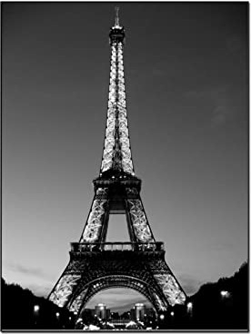 QITEX Bilder Schlafzimmer Moderne Schwarz-Weiße Wandkunst Eiffelturm Mauer Kunst Vintage Paris Home Decor Leinwand Malerei Wandkunst Poster für Wohnzimmer Dekor 50x70cm Kein Rahmen