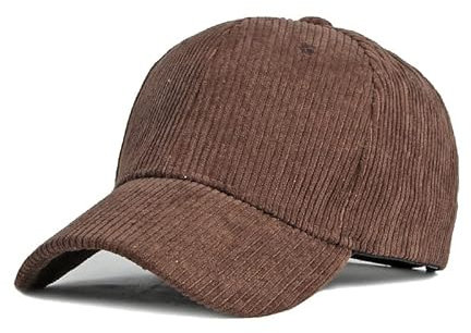 GIBZ Cappellino da Baseball Classic Unisex, Cappello da Sole in Velluto a Coste Regolabile con Visiera Curva, Berretto per Sport, caffè