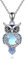 YAFEINI Mondstein Eulen Halskette Geschenke Sterling Silber Filigraner Eulen Anhänger Halskette Schmuck für Damen und Mädchen (Blaue Eule Halskette)