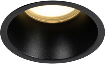 Qazqa Einbaustrahler, Einbauleuchte - Dept - Schwarz, max. 50W, Geeignet für LED, 10.5cm, Rund, IP44, Ideal als Flur, Küche lampe und Schlafzimmerlampe
