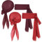 Durio Halloween Piraten Zubehör für Damen Herren Piratenkostüm Frauen Erwachsene Piraten Kopftuch Piraten Bandana Schärpe Gürtel B4 Weinrot & Rot Einheitsgröße