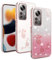 XINYEXIN Cover Glitter per Xiaomi 12 Pro/Xiaomi 12s Pro, Custodia Bling Brilla Ultrasottile Trasparente Antiurto, Carino Scintillante con Donne e Ragazze - Oro rosa