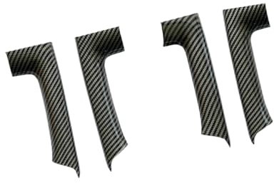 THua store 4 Stücke Auto Aufkleber ABS Carbon Faser Korn Innen Tür Armlehne Dekoration Abdeckung Kompatibel Mit Golf 6 MK6 2009-2013