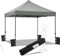 Yaheetech Gazebo 3x3 M Pieghevole Giardino Impermeabile Tendone da Sole Ombreggiante Terrazzo Esterno Richiudibile in Acciaio Robusto Telescopico da 227 a 245 cm con Borsa a Ruote Grigio Chiaro