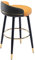 NEAFP Barstuhl, um 360° drehbare Rückenlehne, Barhocker mit schwarzem Karbon-Stuhlrahmen und Goldener Fußstütze für Büro, Empfangstheke, hoher Hocker (Größe: 72 cm, Farbe: 03) (4) HGCHH