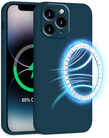 INZ Mag-Safe Magnetic iPhone 11 Pro Max Case 6.5-Inch Dark Blue Liquid Silicone Gel Rubber Anti Scratch Resistant Soft Slim Protective Cover Protect Compatible for iPhone 11 Pro Max