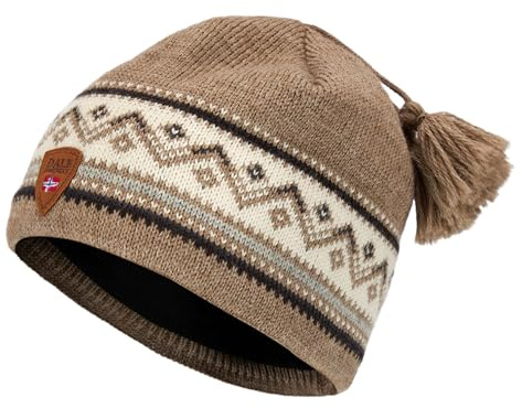 Dale of Norway Vail Uni Mütze - 100% leichte Wollmütze - Wintermützen für Herren - Wintermützen für Damen - Uni Wollmütze, Mountainstone Offwhite Coffee, L/Einheitsgröße