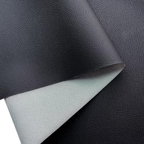 XHT Hochwertiges Kunstleder Meterware, Lederimitat, Wasserdicht, Nähen, Reparatur, Premium Lederstoff (Schwarz-40 x 160cm)