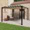 Willood Pavillon mit Lamellendach 3x3 m Taupe Stoff und Aluminium Gartenlaube Pergola, Sonnenschutz, Gartenzelt, Sonnendach, Gartenlaube, Terrassenüberdachung, Vordach