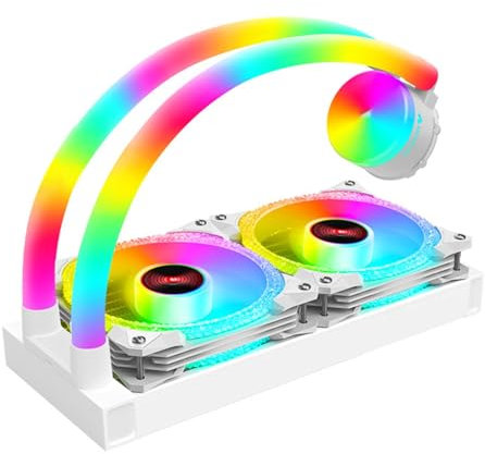 Ventola CPU PWM Raffreddatore A Liquido CPU 5v ARGB Supporto Sistema Di Raffreddamento Ad Aria A 3 Pin 240mm Intel: LGA115X/ 1200/1366/17XX/20XX (Color : A 240mm, Size : A White MOZUAN)