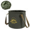 ZDQC Falteimer Outdoor 20L, Faltbarer Camping Eimer, Angeln Falteimer, Faltschüssel, Abwaschschüssel (Dunkelgrün)