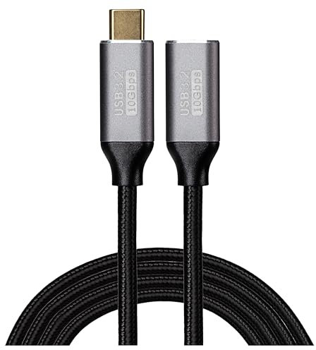 Maplin USB-C to USB-C Female Extension Cable Braided 3.2 10Gbps 100W Charge and Data 3m