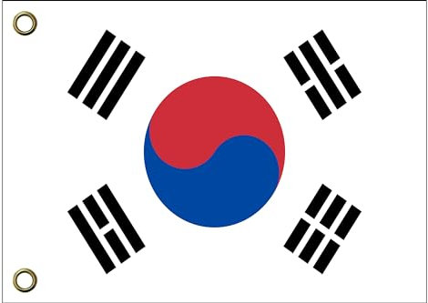 Südkorea Flagge Fahne | 150 cm x 90 cm / 90 x 150 cm | Wetterfest & Langlebig | Polyester mit zwei Ösen
