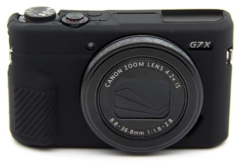 G7X Mark II Camera Case,Soft Silicone Protective Case Ultra-Thin Lightweight Cover for Canon PowerShot G7X Mark II Camera(No Lens Cover) (Black)