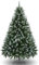180cm Künstlicher Weihnachtsbaum mit klappbaren Zweigen, 1000 Zweigspitzen,Partybaum mit Metallständer, einfache Montage, Weihnachtsdekoration für Büro, Wohnzimmer und Küche Grün Weiß