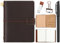 Thenshop Travelers Refillable Leather Journal Notebook 5.3 x 4.1 Inch Brown Travel Diary Handmade Passport Travelers Journal for Men and Women with 3 Notebook Inserts, Pen Holder, Binder Clip